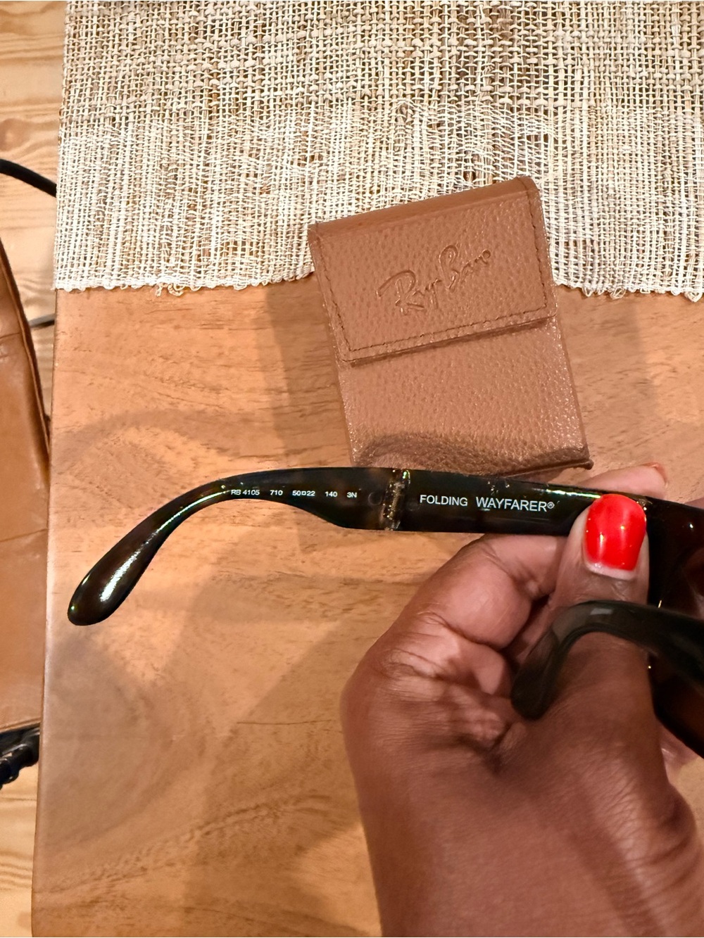 Ray-Ban Foldable Tortoise Frame, Brown Lens Sunglasses - Picture 2 of 6